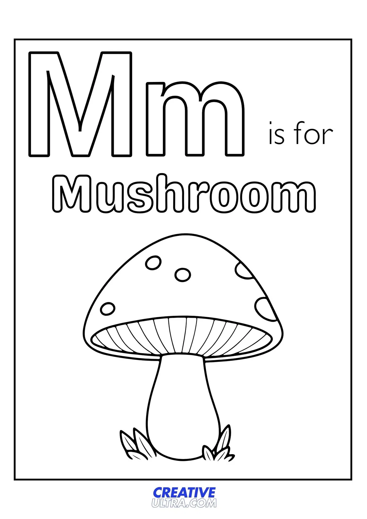 Mushroom Coloring Page