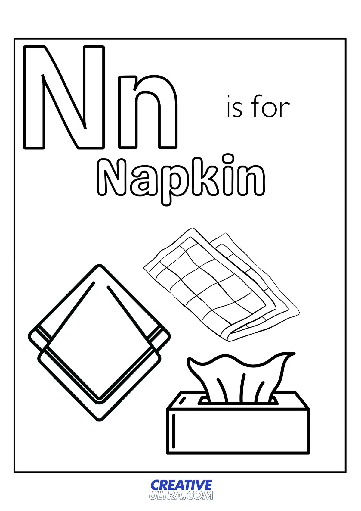 Napkin Coloring Page