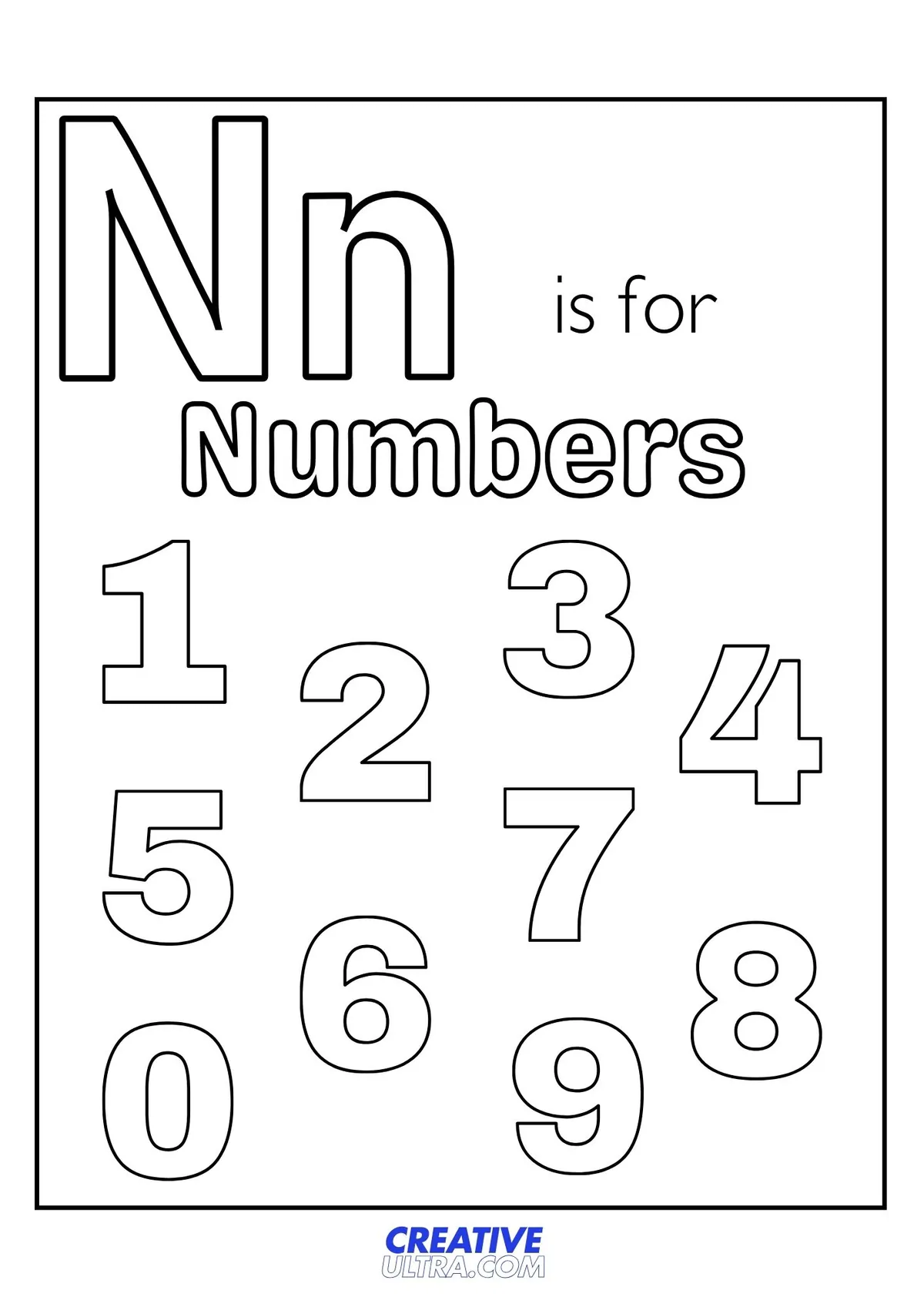 Numbers Coloring Page