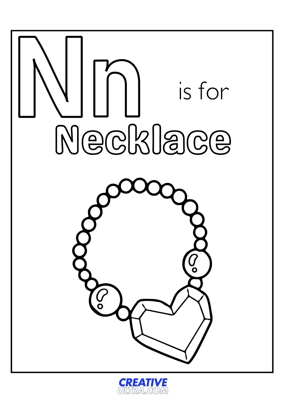 Necklace Coloring Page