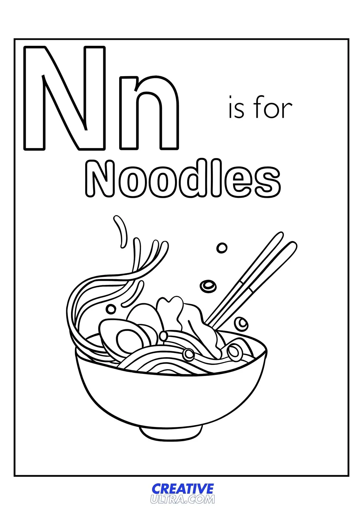 Noodles Coloring Page