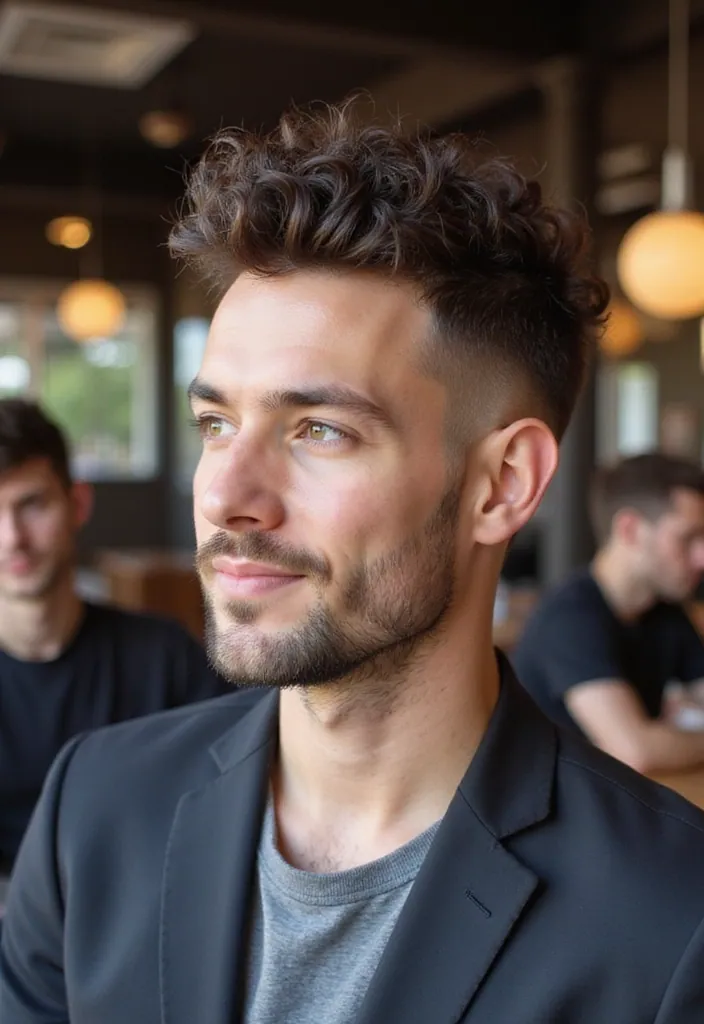 20 Creative Men's Hairstyle Ideas for 2025 You Haven't Tried Yet! - 5. The Curly Top Fade
