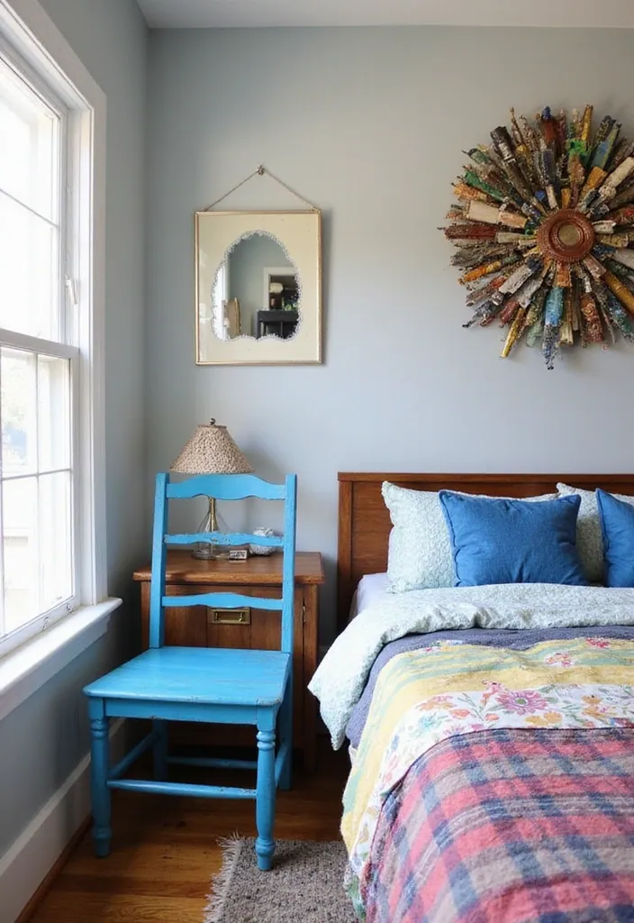 24 Blue Boho Bedroom Ideas That Will Give Your Home a Fresh New Look! - 12. Blue Upcycled Decor