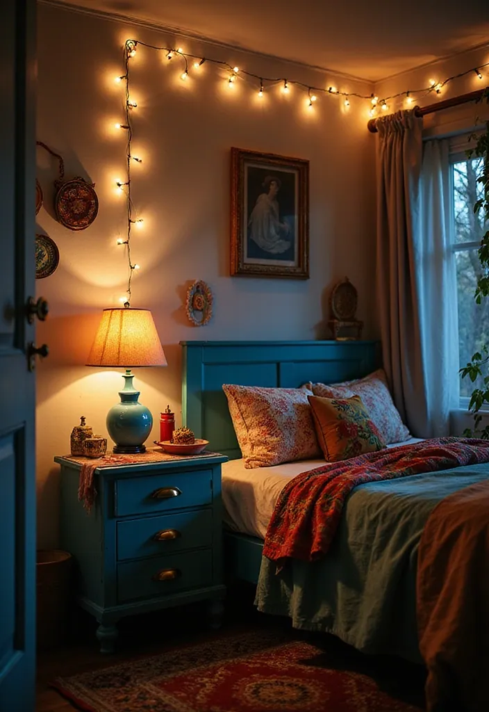 24 Blue Boho Bedroom Ideas That Will Give Your Home a Fresh New Look! - 11. Blue Lighting Fixtures