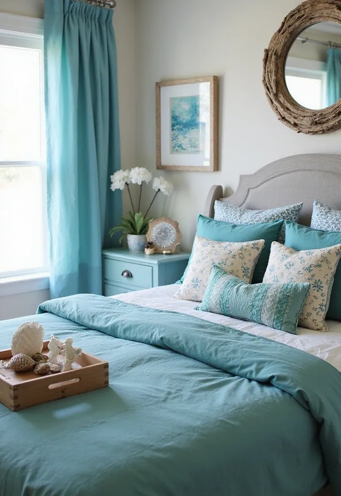 24 Blue Boho Bedroom Ideas That Will Give Your Home a Fresh New Look! - 5. Ocean-Inspired Decor