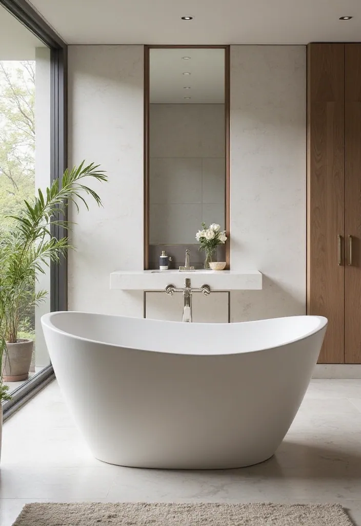 20 Chic Bathroom Designs That Exude Mid Century Modern Elegance! - 11. Unique Bathtub Designs
