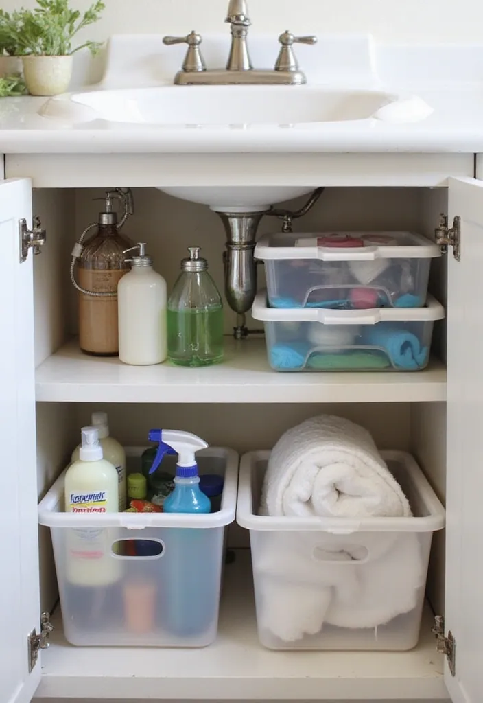 25 Clever Tiny Bathroom Storage Solutions That Maximize Every Inch! - 3. Under-Sink Storage Solutions