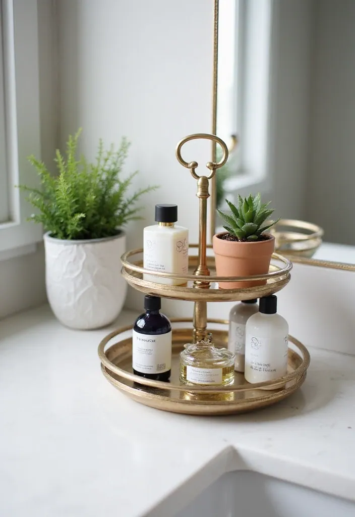 25 Clever Tiny Bathroom Storage Solutions That Maximize Every Inch! - 12. Tiered Organizers