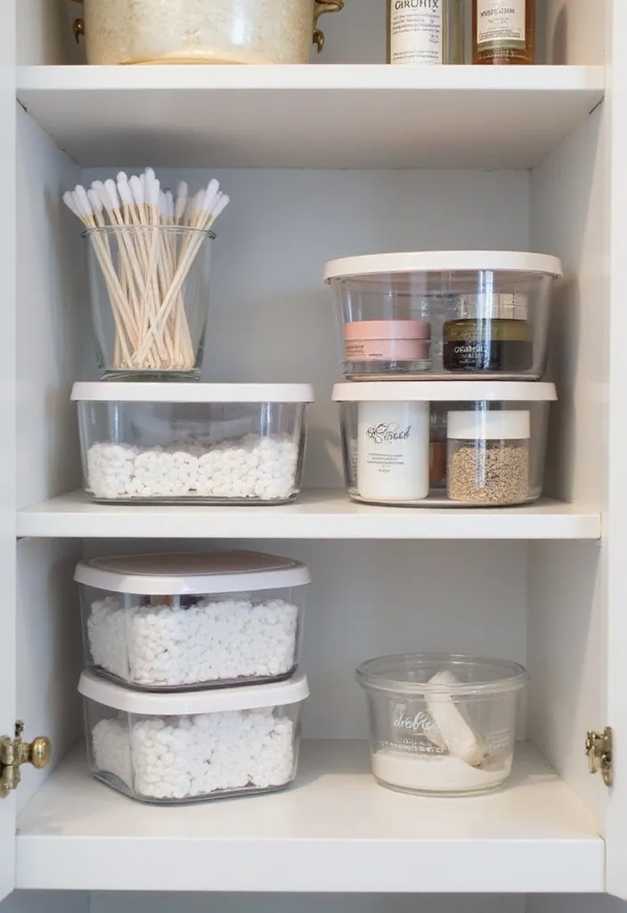 25 Clever Tiny Bathroom Storage Solutions That Maximize Every Inch! - 11. Clear Storage Containers