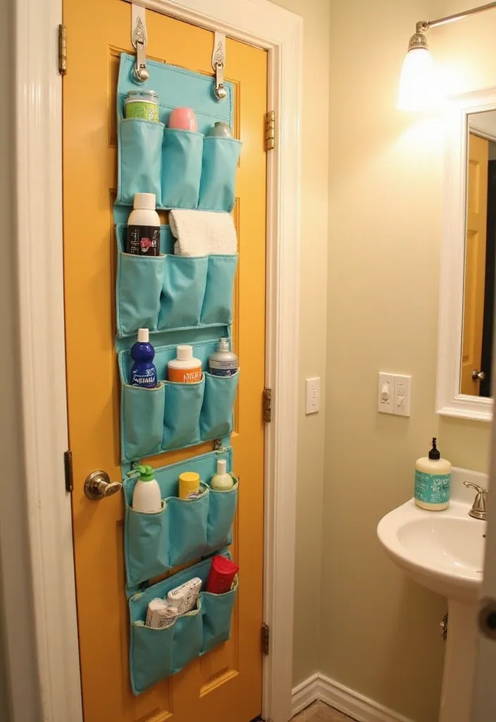 25 Clever Tiny Bathroom Storage Solutions That Maximize Every Inch! - 2. Over-the-Door Organizers
