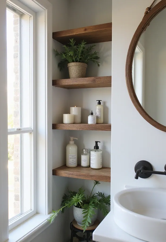 25 Clever Tiny Bathroom Storage Solutions That Maximize Every Inch! - 7. Corner Shelves