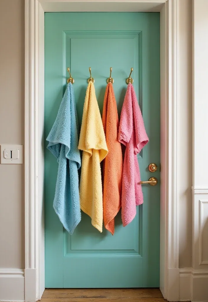 25 Clever Tiny Bathroom Storage Solutions That Maximize Every Inch! - 18. Use Hooks on the Back of Doors