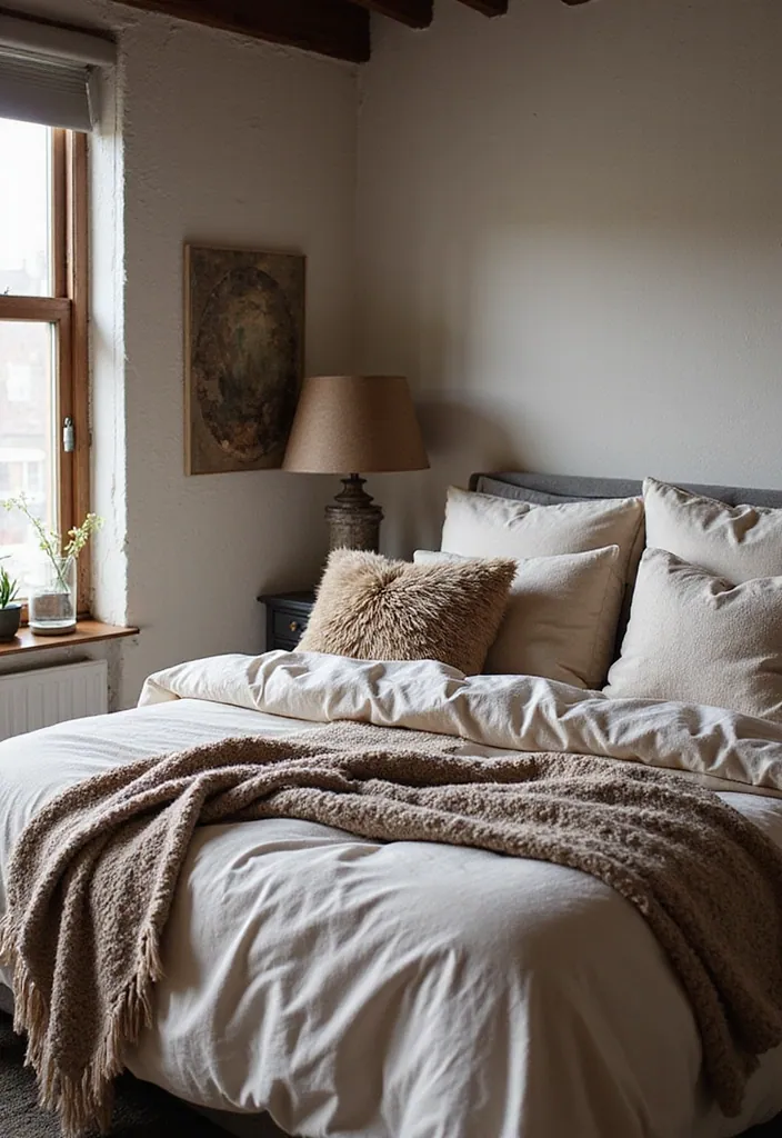 20 Cozy Loft Bedroom Ideas that Will Wrap You in Comfort! - 10. Layered Textures