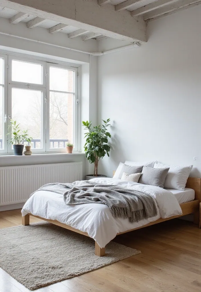 20 Cozy Loft Bedroom Ideas that Will Wrap You in Comfort! - 2. Scandinavian Simplicity
