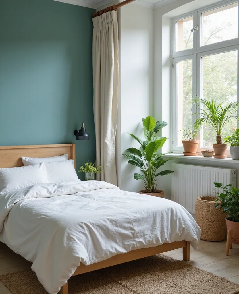 20 Dreamy Green Bedroom Ideas for a Cozy Retreat You’ll Adore! - 12. Calming Teal Touches