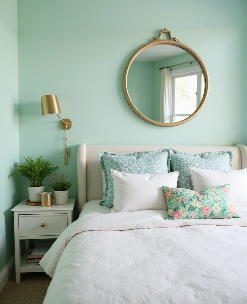 20 Dreamy Green Bedroom Ideas for a Cozy Retreat You’ll Adore! - 2. Bright Mint Green Vibes