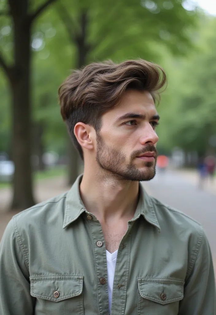 25 Fresh Medium Hairstyles for Men That Will Instantly Upgrade Your Style (Wait for #4!) - 22. The Messy Side Part