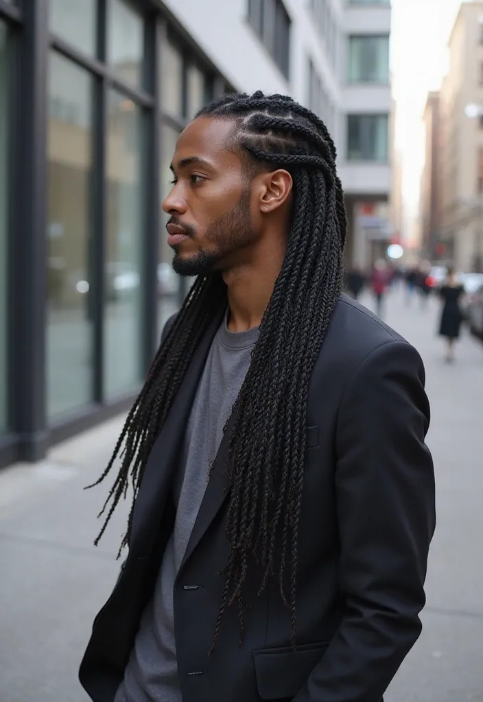 25 Jaw-Dropping Black Male Braids Hairstyles That Will Turn Heads! - 12. Curbside Braids