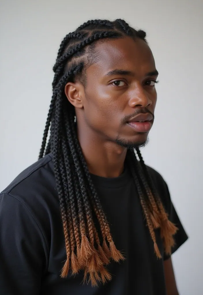 25 Jaw-Dropping Black Male Braids Hairstyles That Will Turn Heads! - 4. Feed-In Braids