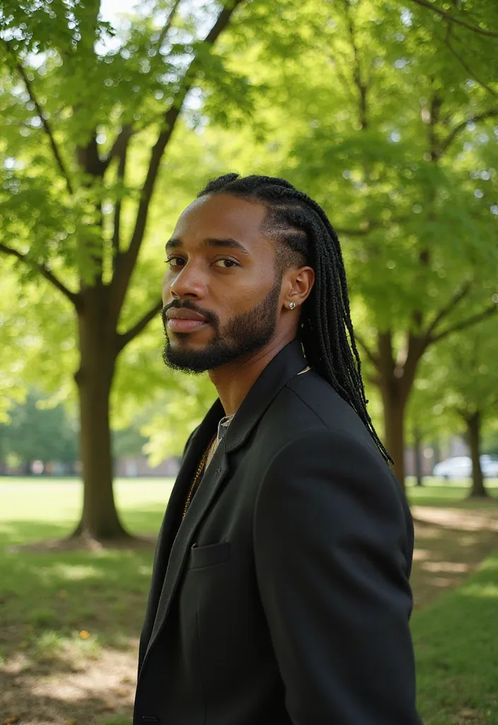 25 Jaw-Dropping Black Male Braids Hairstyles That Will Turn Heads! - 20. Braided Half-Up, Half-Down