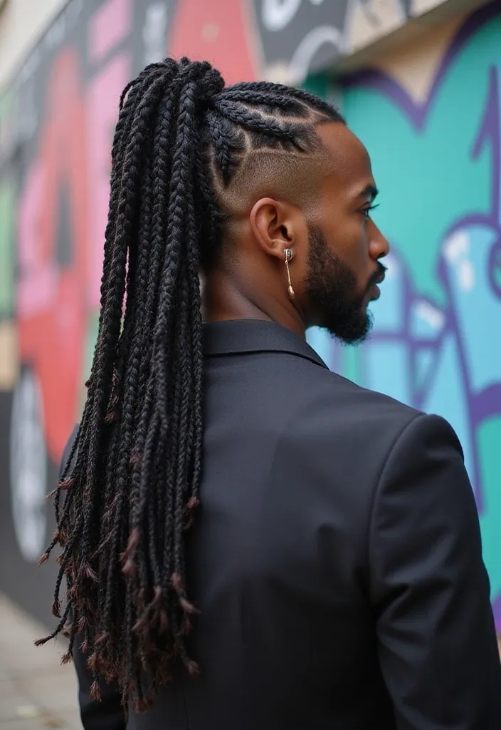 25 Jaw-Dropping Black Male Braids Hairstyles That Will Turn Heads! - 5. Long Braids with Undercut