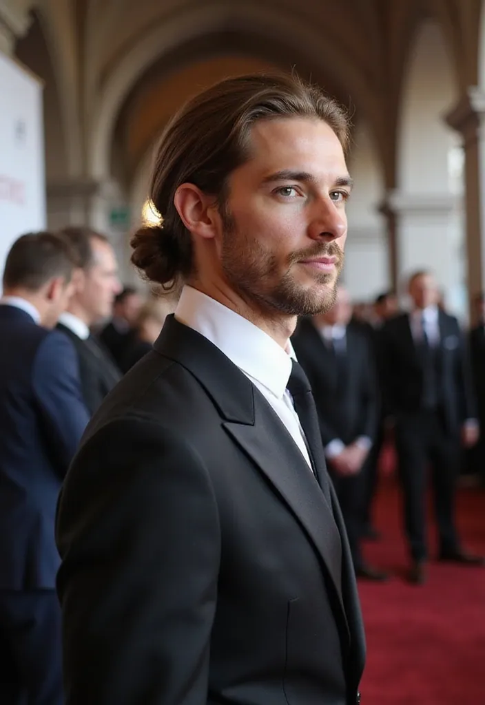 30 Latest Formal Hairstyles for Men in 2025 (Your New Go-To Styles!) - 10. The Low Bun