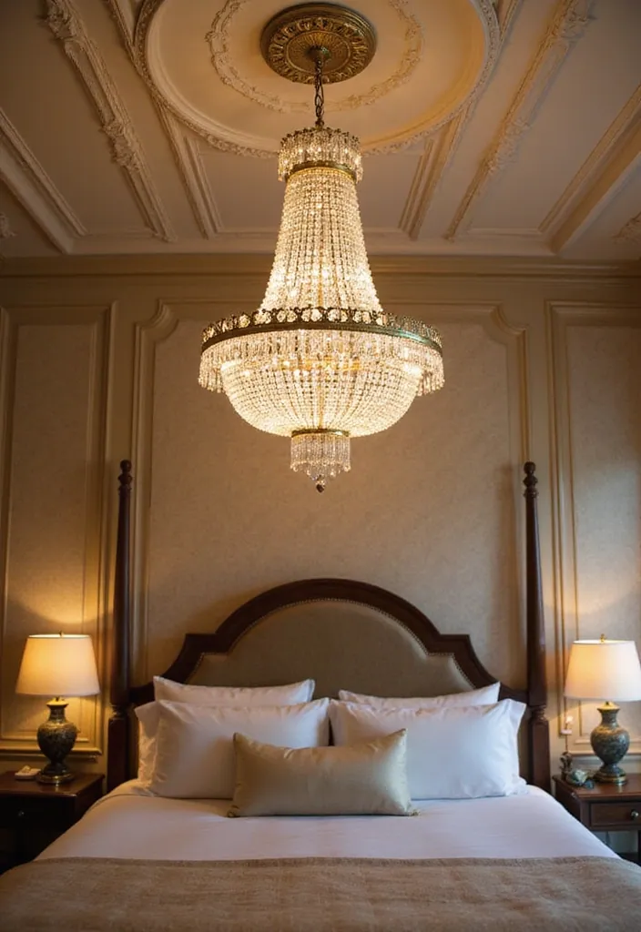 14 Luxury Bedroom Decor Ideas That Will Make You Feel Like Royalty! - 4. Statement Lighting Fixtures