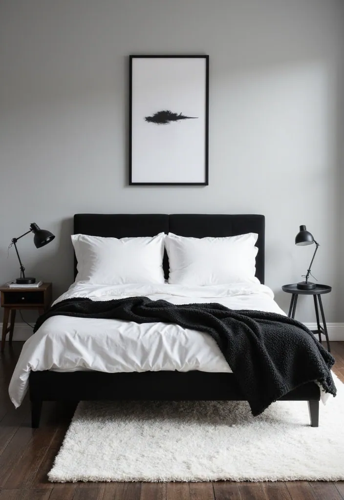 20 Minimalist Bedroom Aesthetics to Inspire Your 2025 Home Refresh! - 2. Monochrome Magic