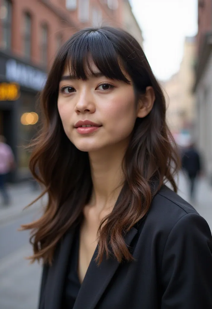 15 Must-Try Japanese Hairstyles for a Sleek Look That Will Make You Stand Out! - 13. The Swooping Fringe