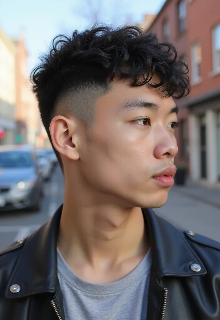 29+ Must-Try Korean Men Hairstyles for a Fashion-Forward Look! - 21. The Curly Undercut