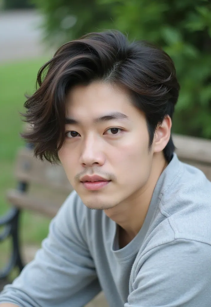 29+ Must-Try Korean Men Hairstyles for a Fashion-Forward Look! - 15. The Side Swept