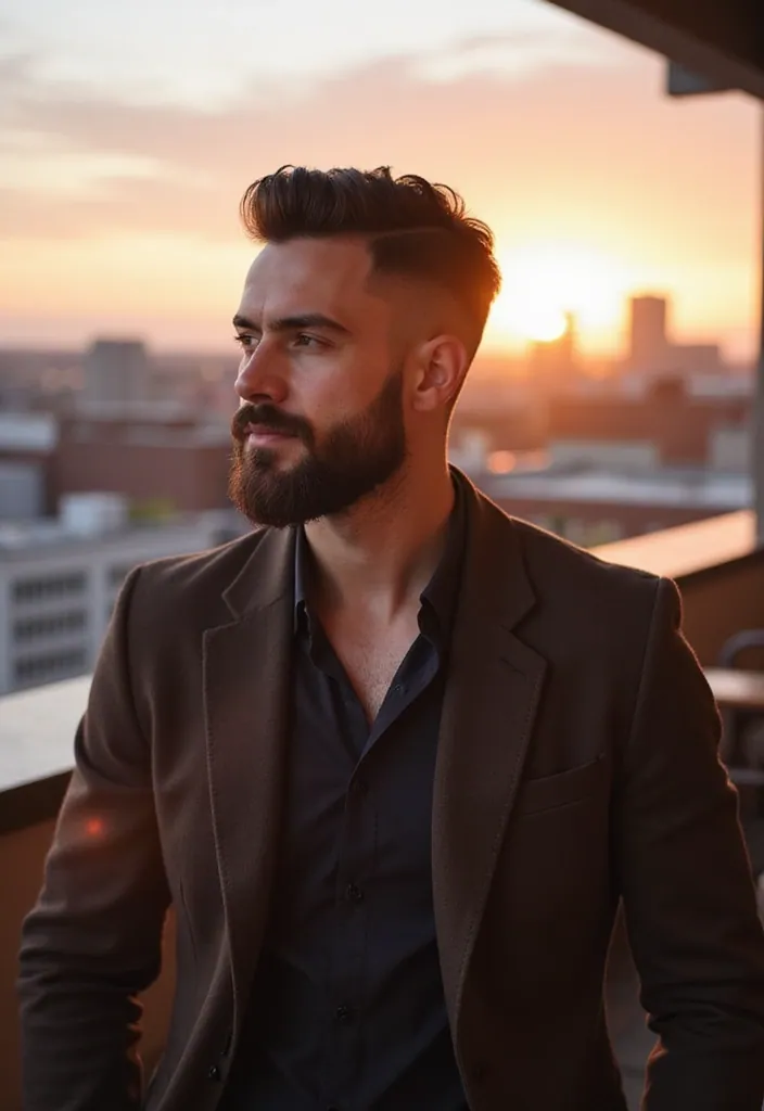 21 Popular Crew Cuts That Will Make Heads Turn (Especially #9!) - 13. The Crew Cut with a Fade and Beard
