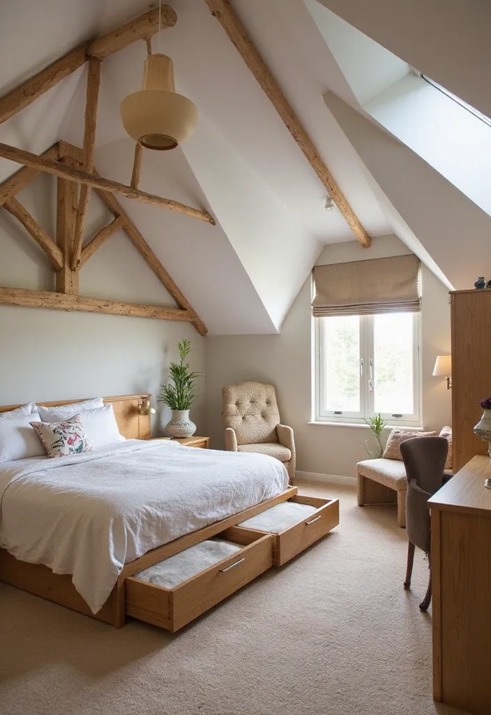15 Space-Saving Attic Bedroom Designs That'll Make You Envy #7! - 12. Multi-Functional Furniture
