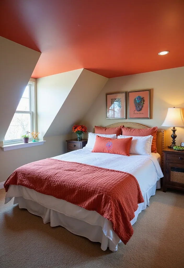 15 Space-Saving Attic Bedroom Designs That'll Make You Envy #7! - 11. Creative Use of Color