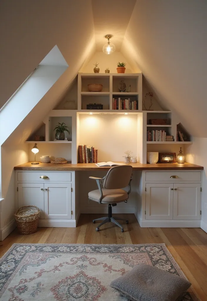 15 Space-Saving Attic Bedroom Designs That'll Make You Envy #7! - 4. Functional Loft with Workspace
