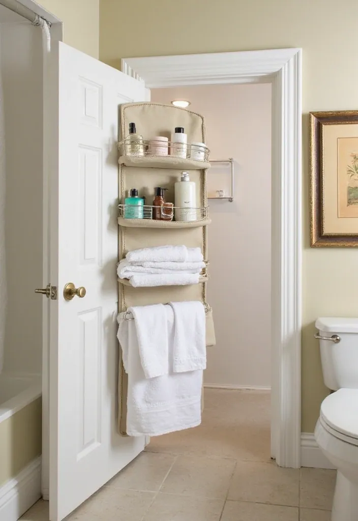 18 Stylish Storage Ideas for Compact Bathrooms That'll Change Your Life! - 9. Over-the-Door Organizers