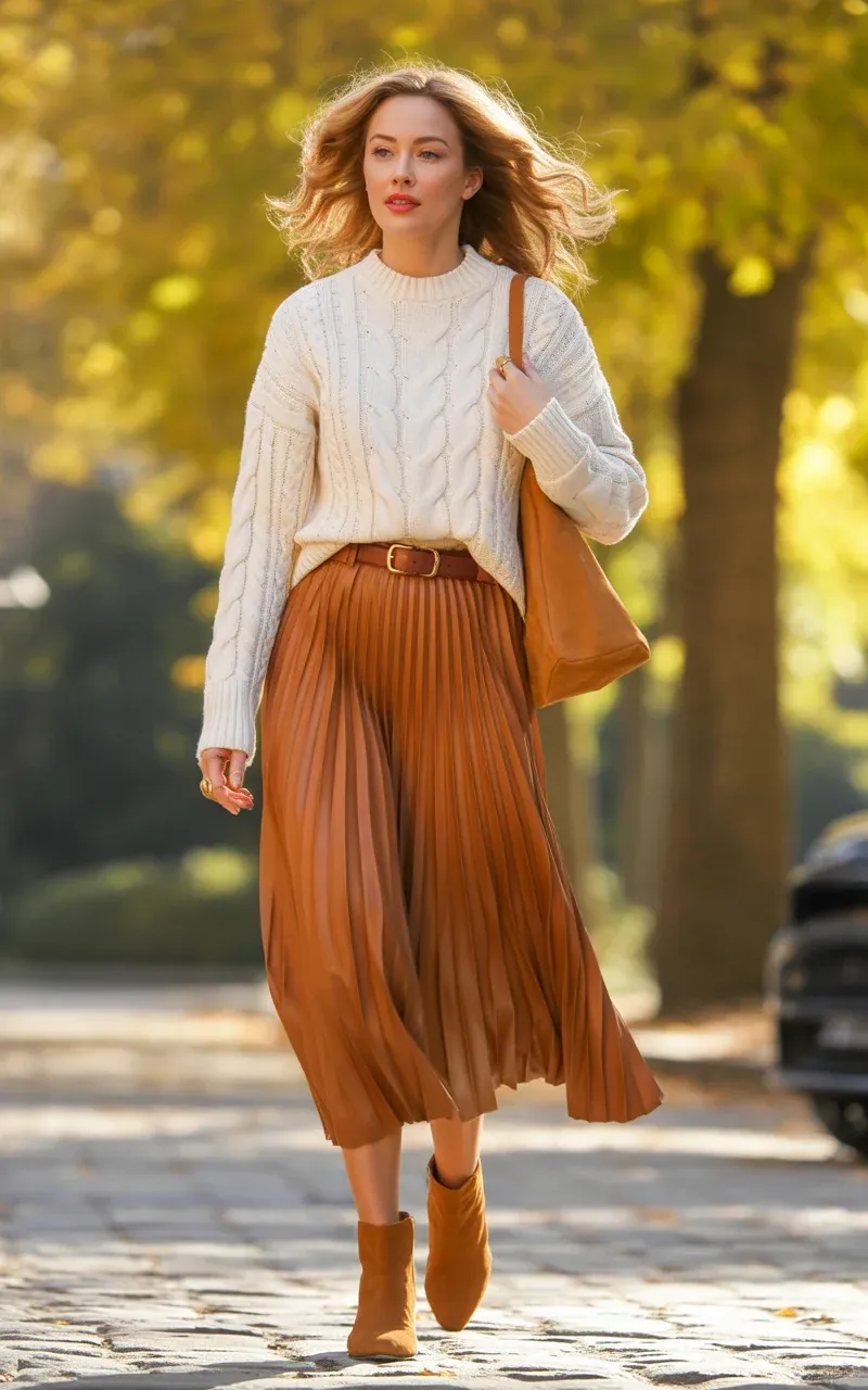 Cozy Knitted Sweater & Midi Skirt
