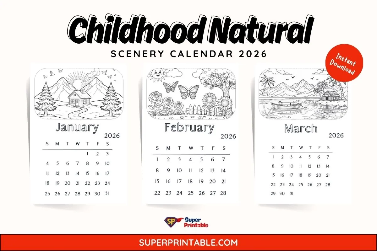 Childhood Natural Scenery Calendar 2026