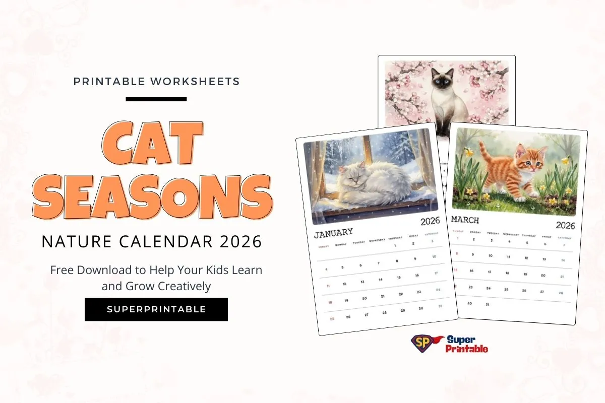 Cat Seasons Nature Calendar 2026