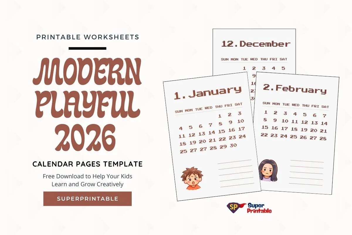 Modern Playful 2026 Calendar Pages