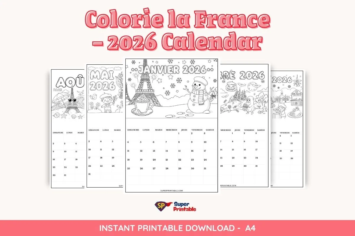 Colorie la France – 2026 Calendar