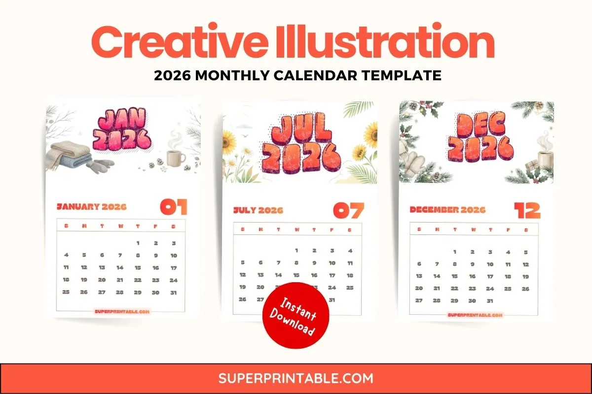Creative Illustration 2026 Monthly Calendar